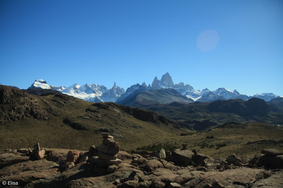 Der erste Anblick der Gebirgskette Fitz Roy - wow!