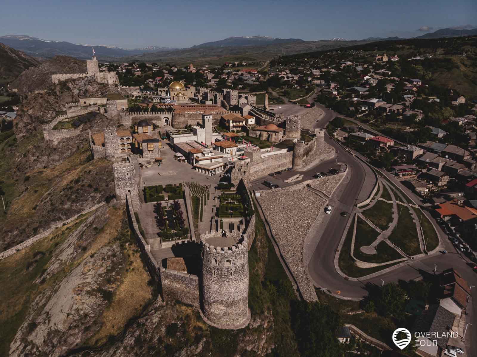 Die Festung Rabati mit der Drohne aufgenommen